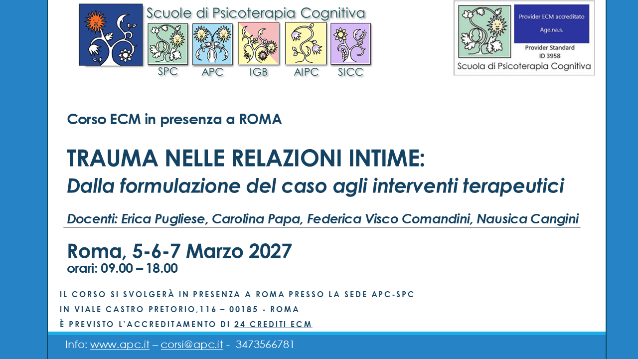 ROMA - TRAUMA NELLE RELAZIONI INTIME: Dalla formulazione del caso agli interventi terapeutici