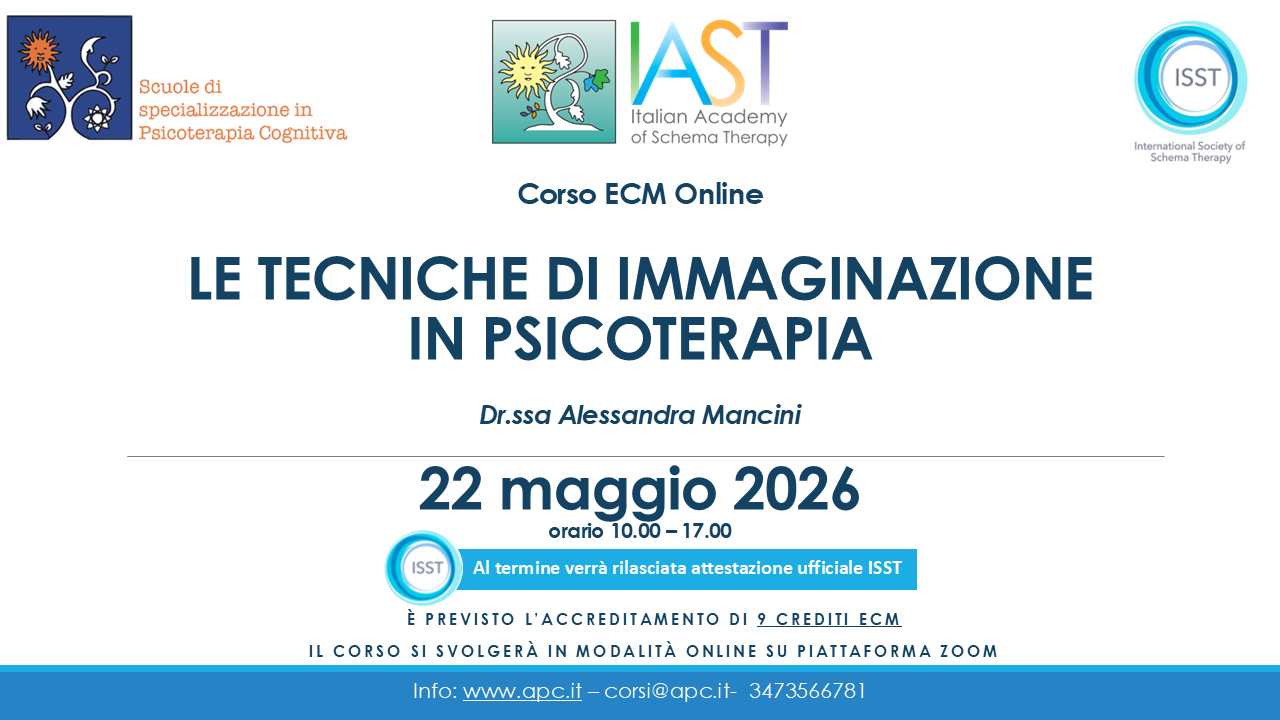 LE TECNICHE DI IMMAGINAZIONE IN PSICOTERAPIA 2026