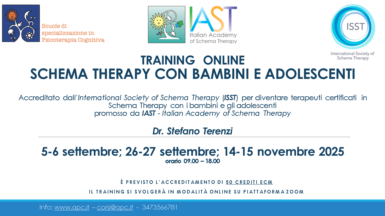 TRAINING IN SCHEMA THERAPY PER BAMBINI E ADOLESCENTI