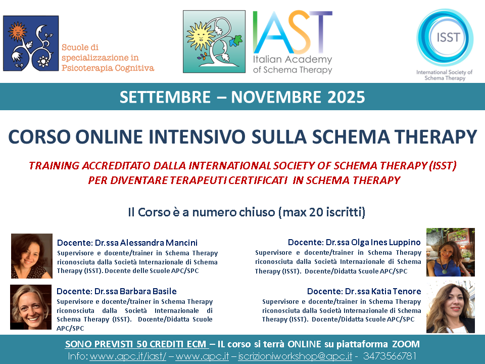 TRAINING INTENSIVO SCHEMA THERAPY - III EDIZIONE 2025