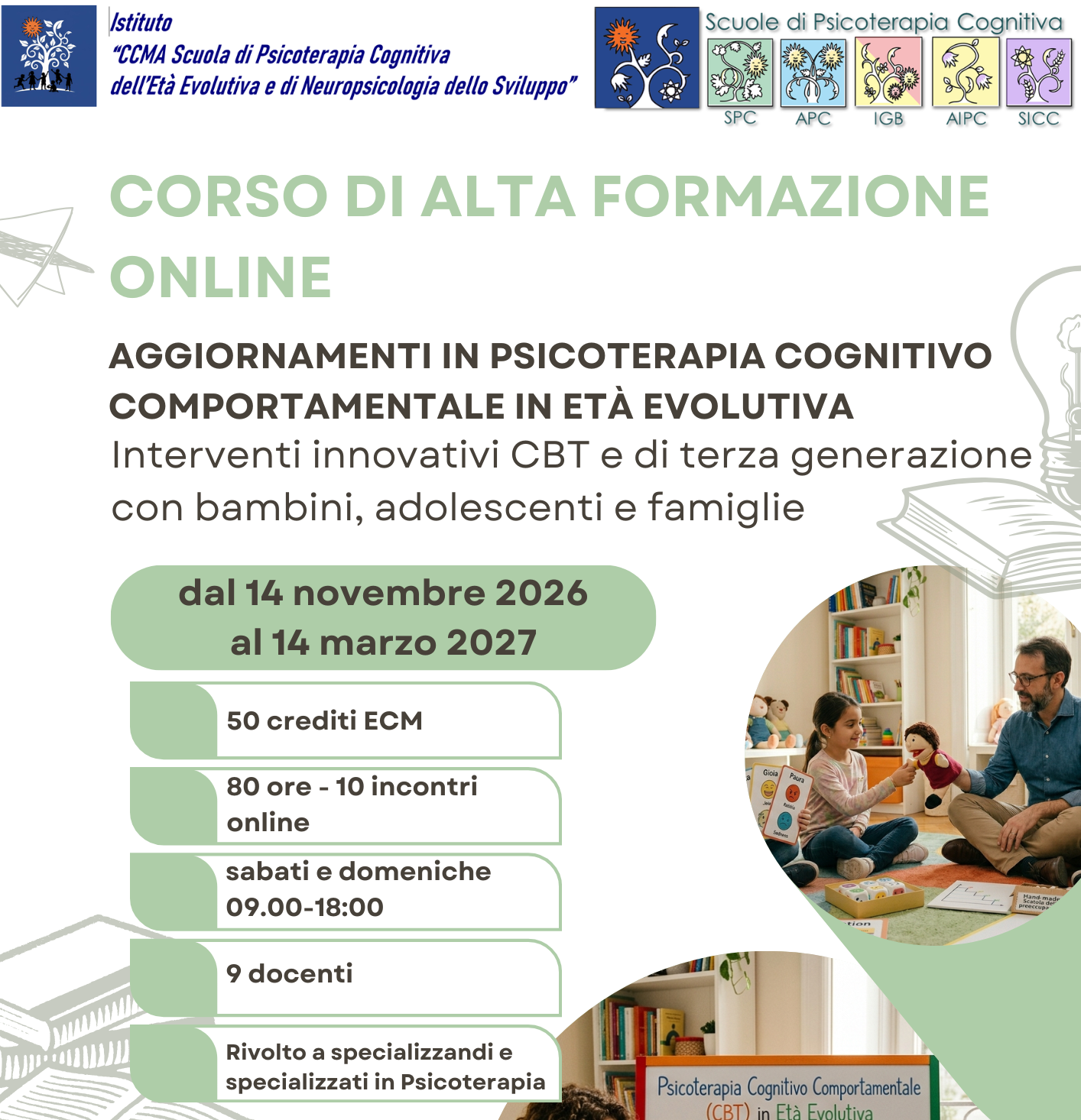 Psicoterapia Cognitivo Comportamentale in Età Evolutiva – Interventi innovativi CBT e di terza generazione con bambini, adolescenti e famiglie