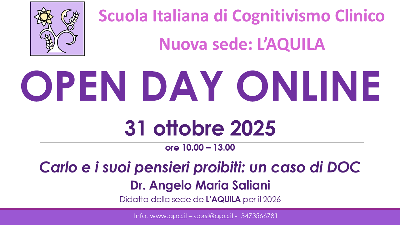 OPEN DAY ONLINE - Nuova sede a L’AQUILA - "Carlo e i suoi pensieri proibiti: un caso di DOC"